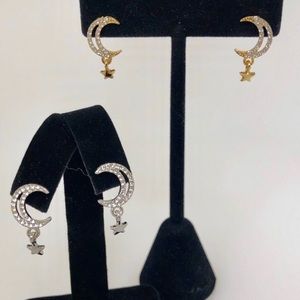 Small moon & Star CZ earring,NWT